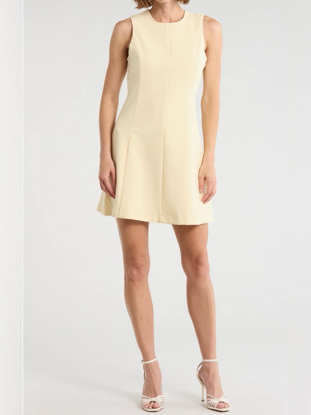 Sleeveless Cream A-Line Mini Dress